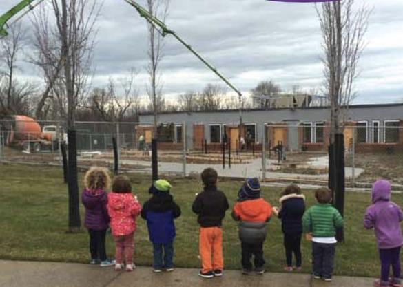 Children Outside Playground Build