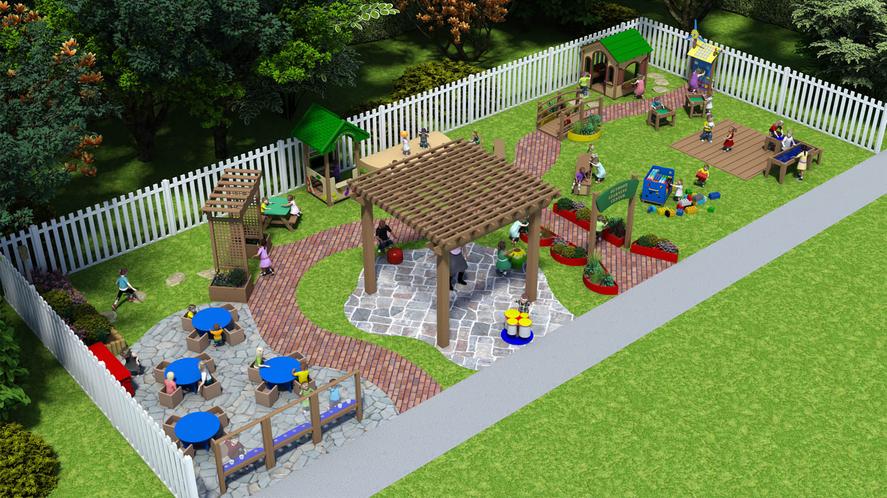3D rendering of outdoor learning and activity center